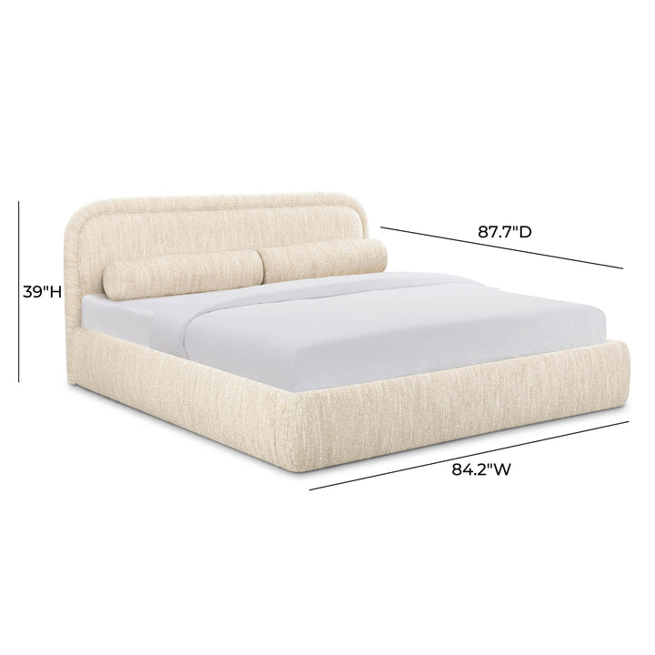 Murielle Taupe Textured Performance Boucle Bed - King