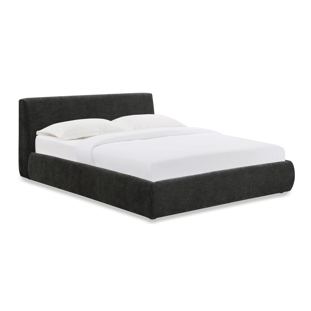 Isla Charcoal Textured Performance Velvet Bed - Queen
