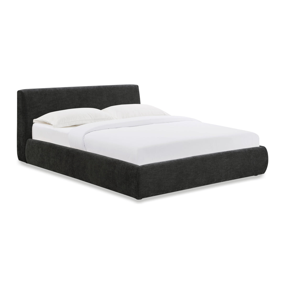 Isla Charcoal Textured Performance Velvet Bed - Queen