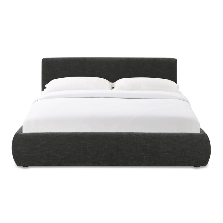 Isla Charcoal Textured Performance Velvet Bed - Queen