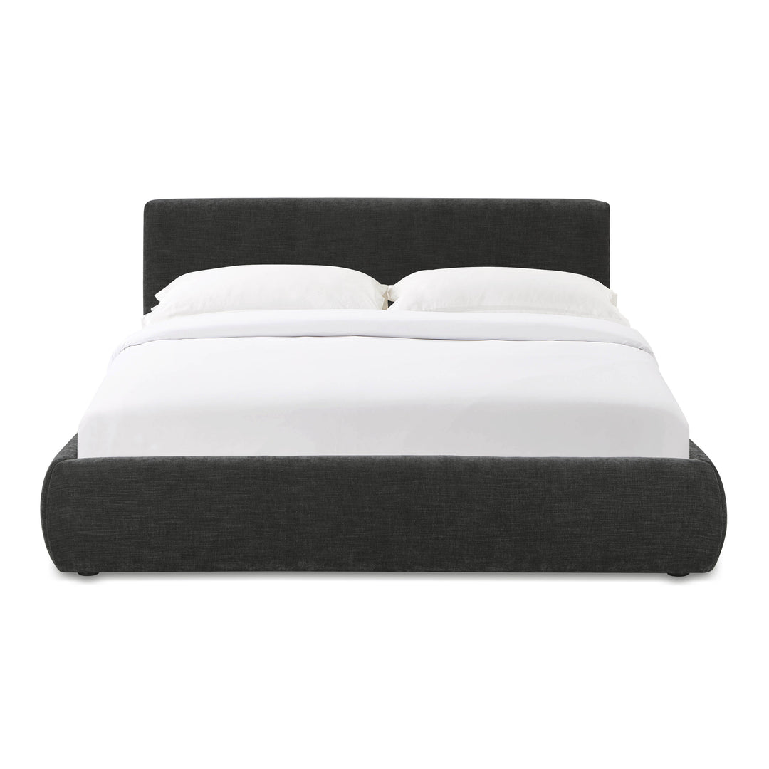 Isla Charcoal Textured Performance Velvet Bed - Queen