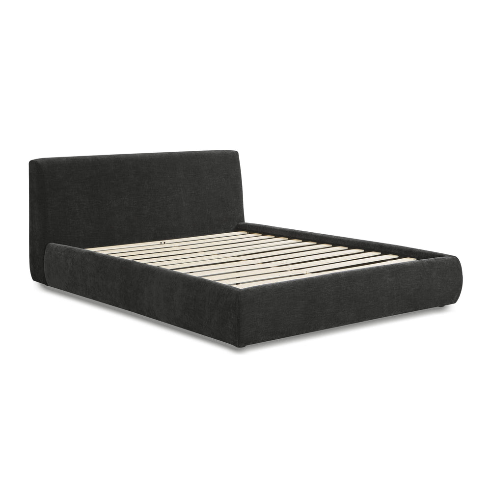 Isla Charcoal Textured Performance Velvet Bed - Queen