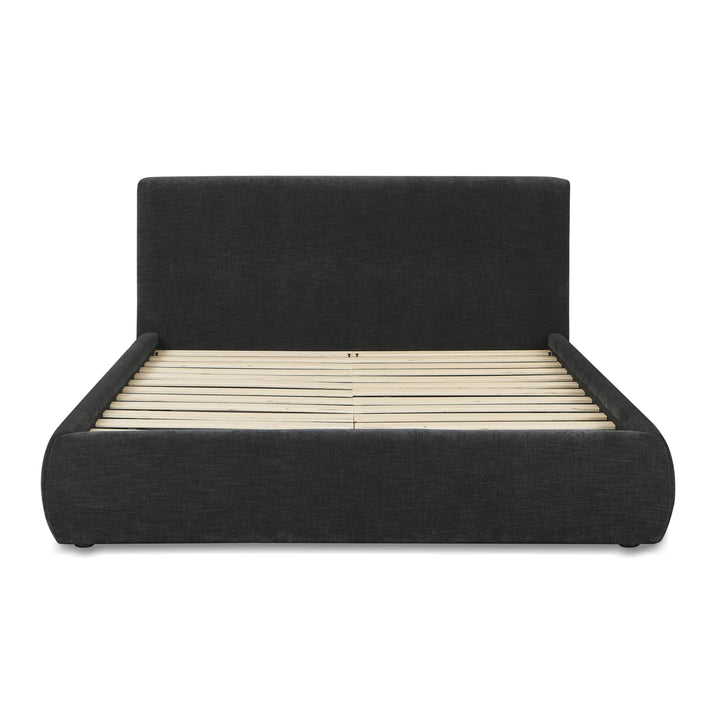 Isla Charcoal Textured Performance Velvet Bed - Queen