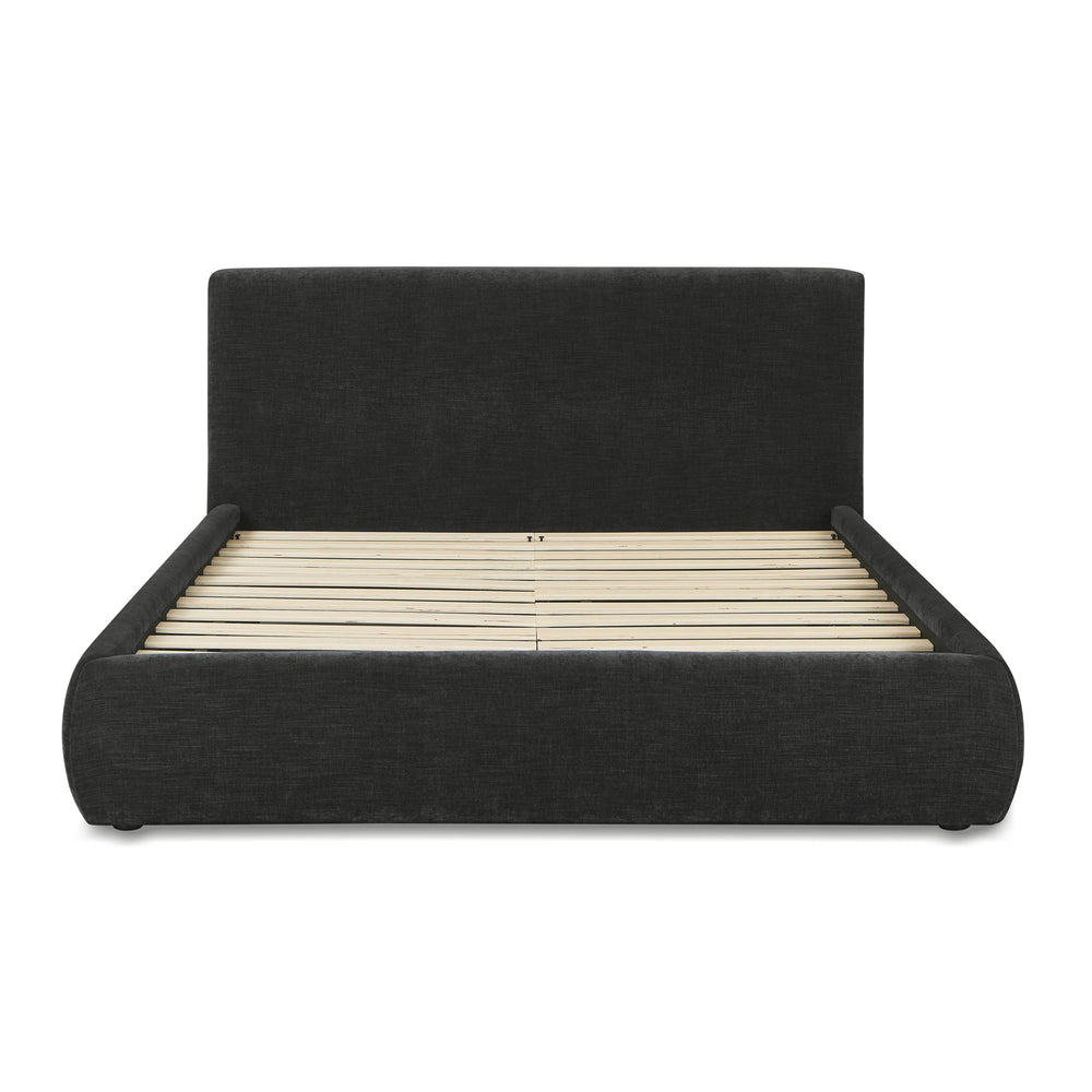 Isla Charcoal Textured Performance Velvet Bed - Queen