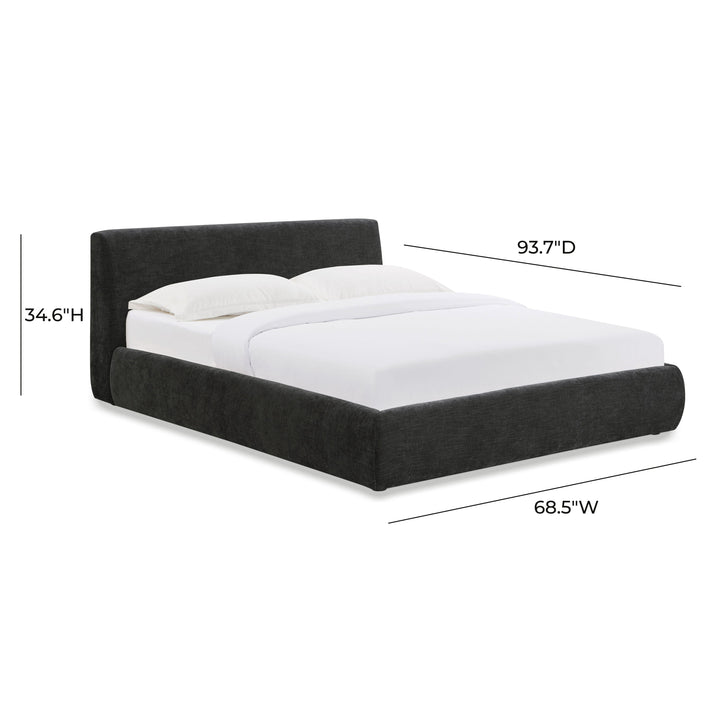 Isla Charcoal Textured Performance Velvet Bed - Queen
