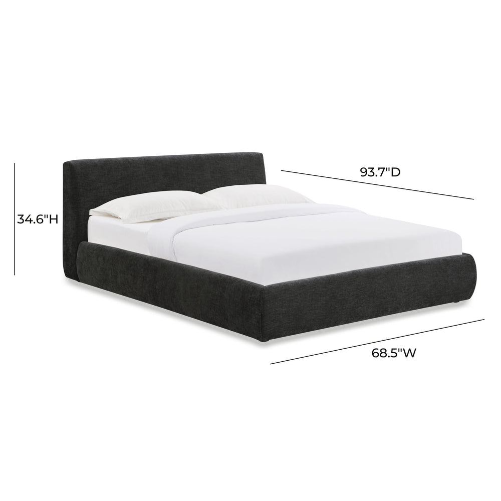 Isla Charcoal Textured Performance Velvet Bed - Queen