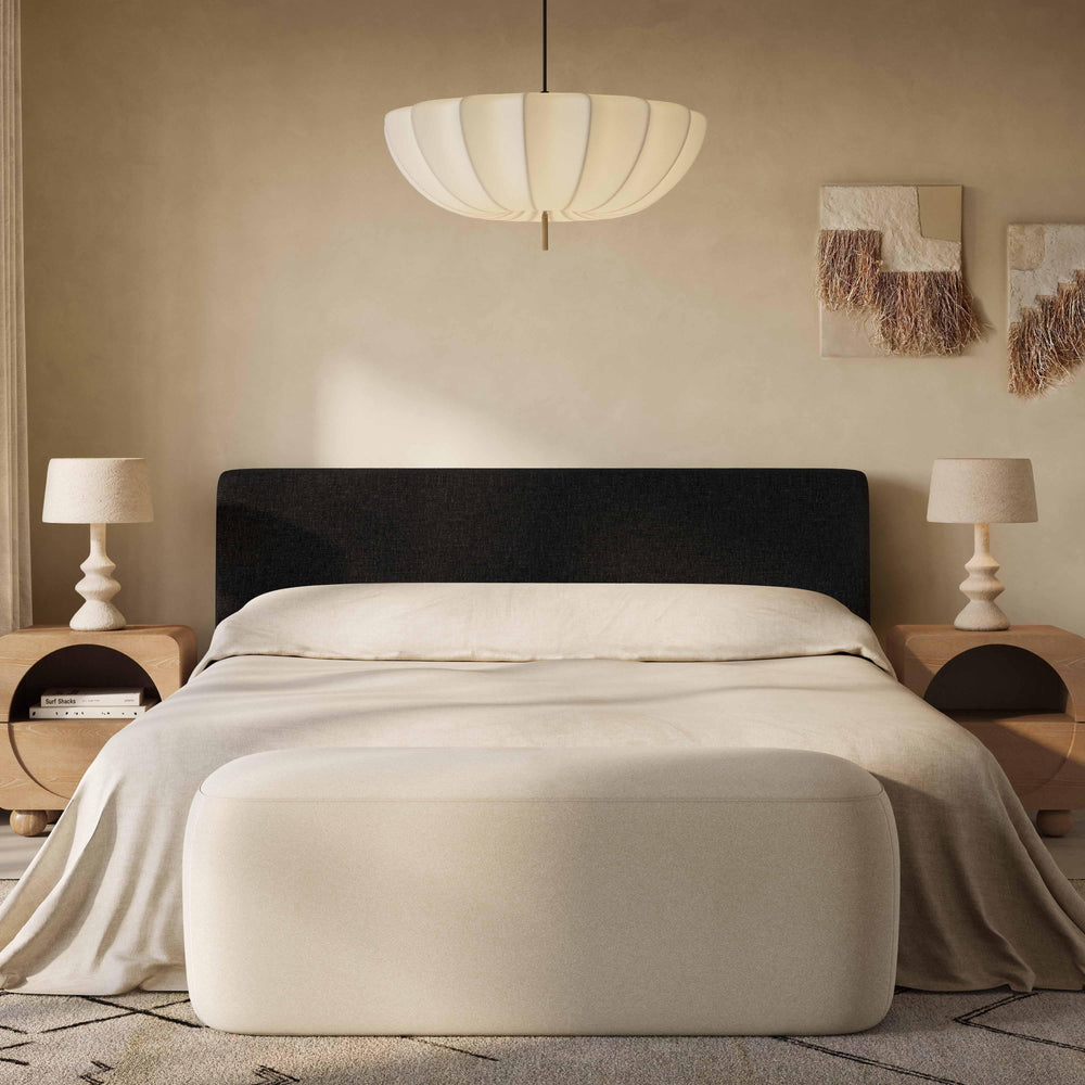 Isla Charcoal Textured Performance Velvet Bed - Queen