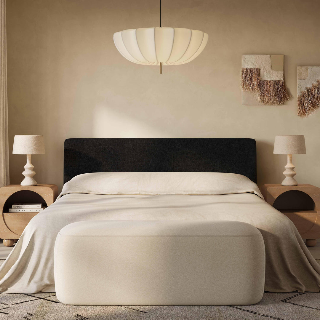 Isla Charcoal Textured Performance Velvet Bed - Queen