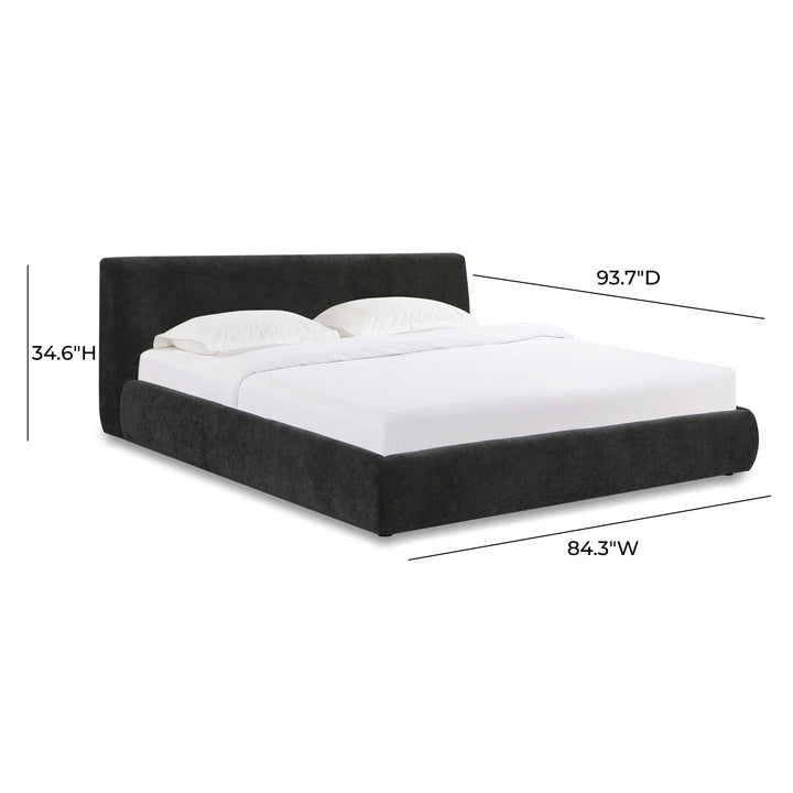 Isla Charcoal Textured Performance Velvet Bed - King