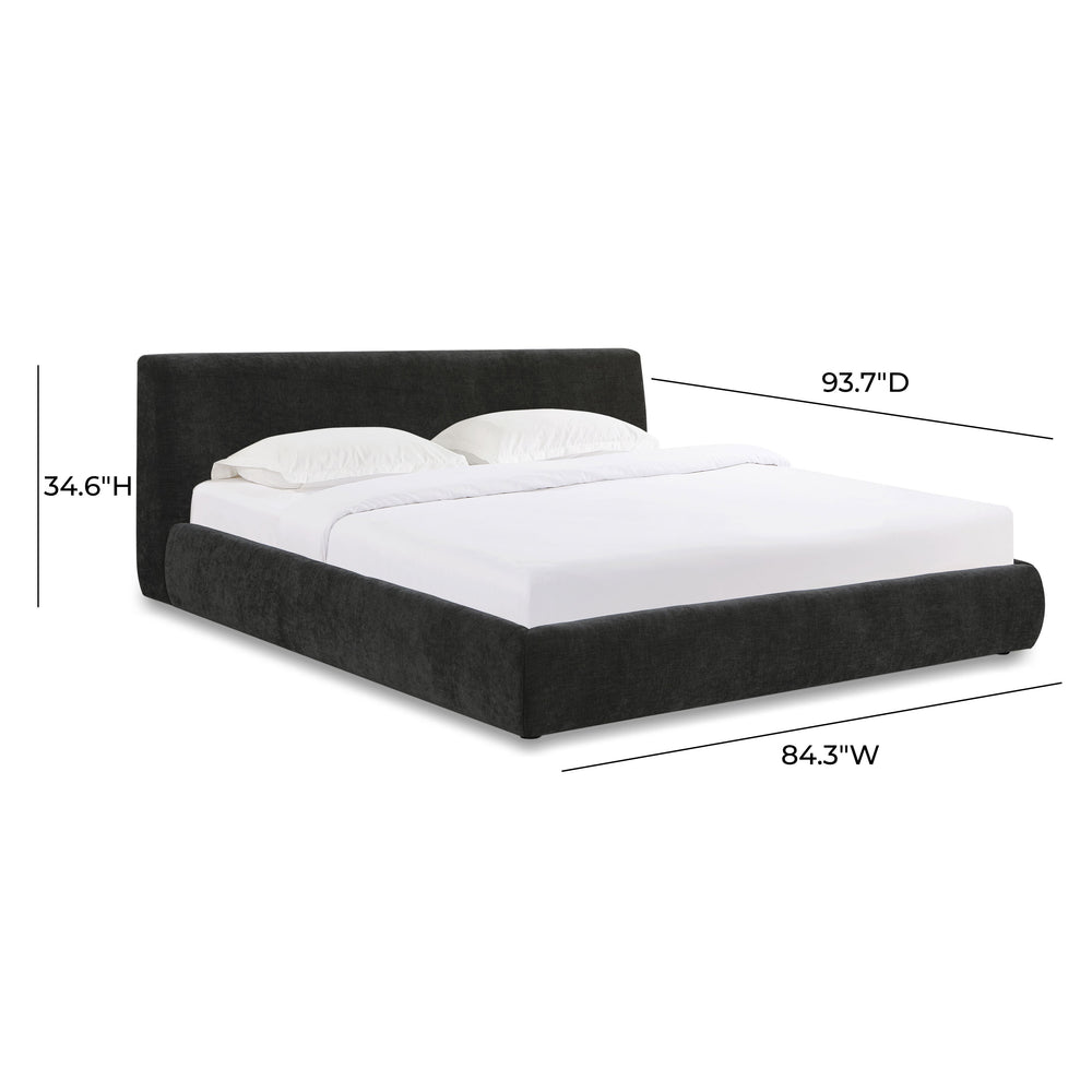 Isla Charcoal Textured Performance Velvet Bed - King