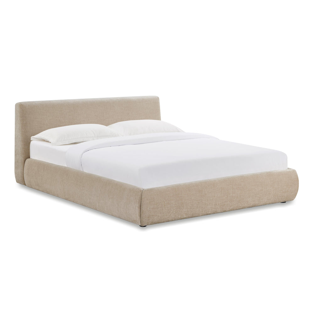 Isla Taupe Textured Performance Velvet Bed - Queen