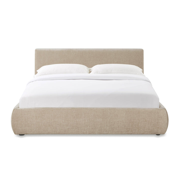 Isla Taupe Textured Performance Velvet Bed - Queen