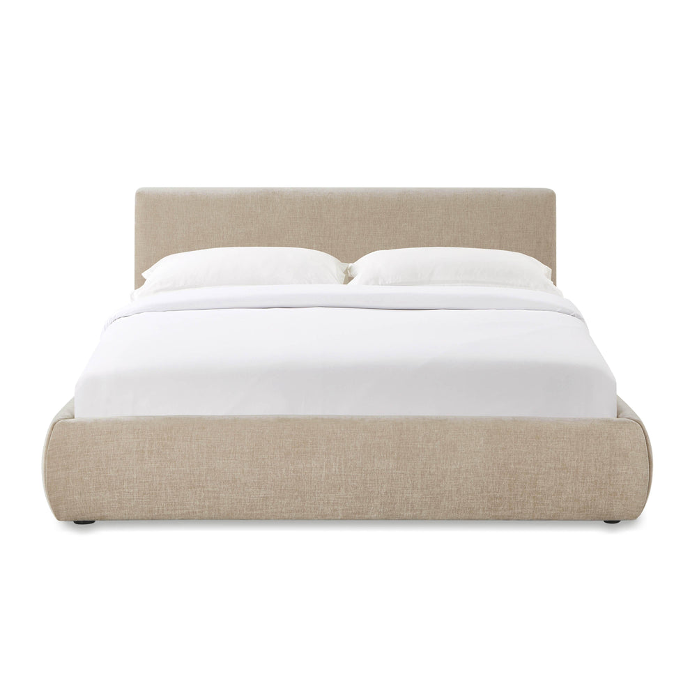 Isla Taupe Textured Performance Velvet Bed - Queen