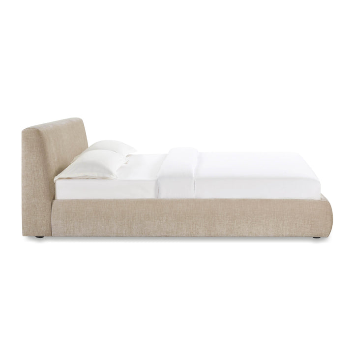 Isla Taupe Textured Performance Velvet Bed - Queen