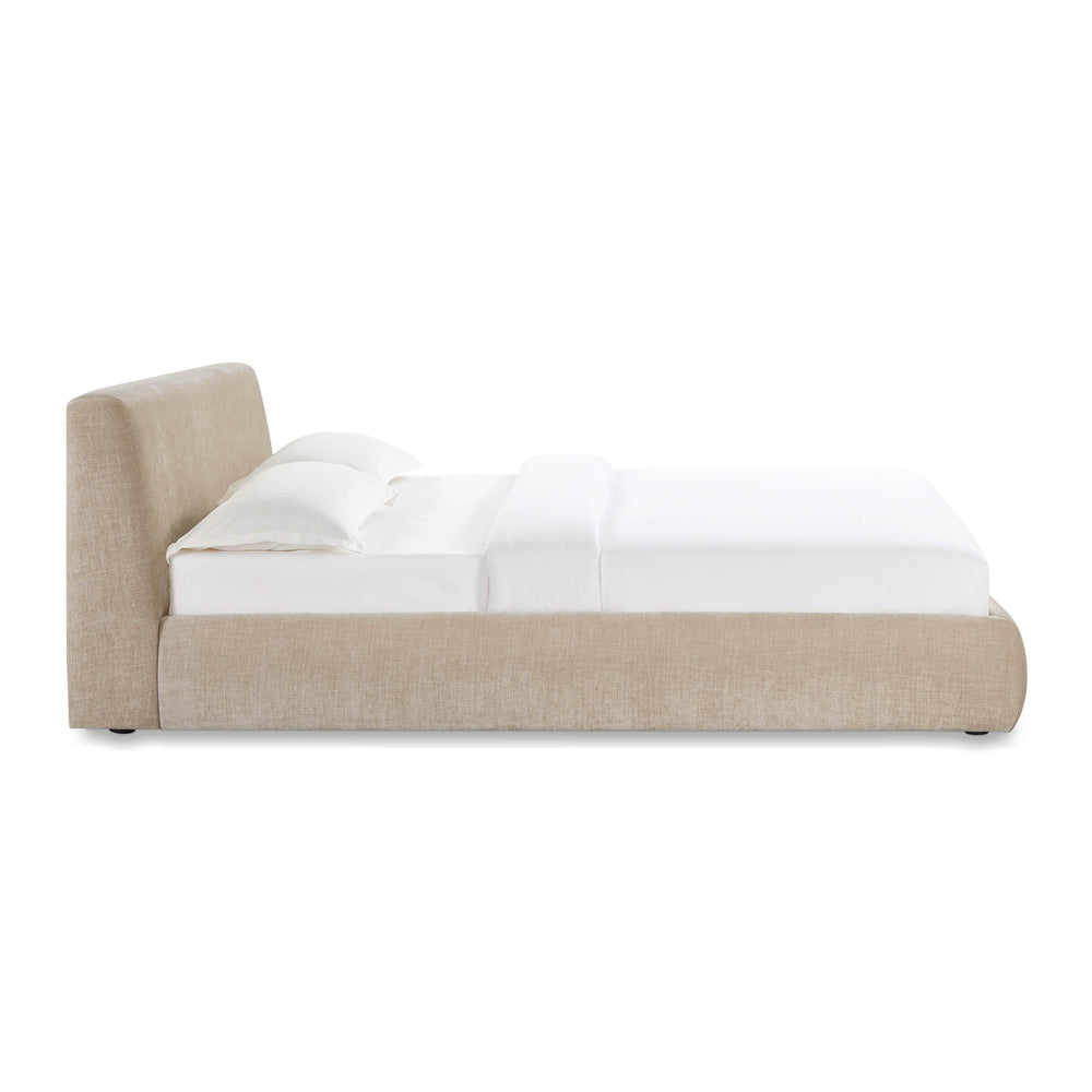 Isla Taupe Textured Performance Velvet Bed - Queen