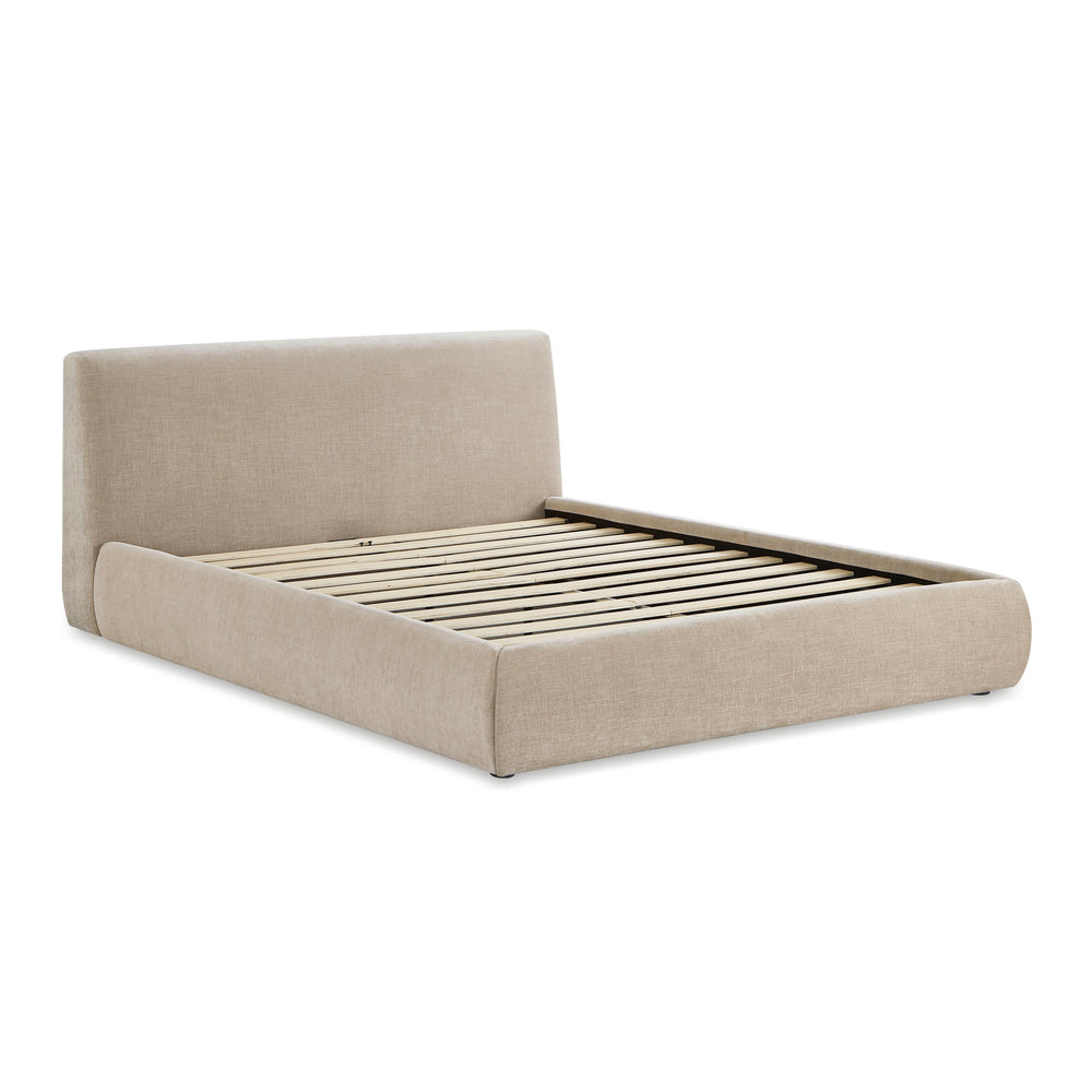 Isla Taupe Textured Performance Velvet Bed - Queen