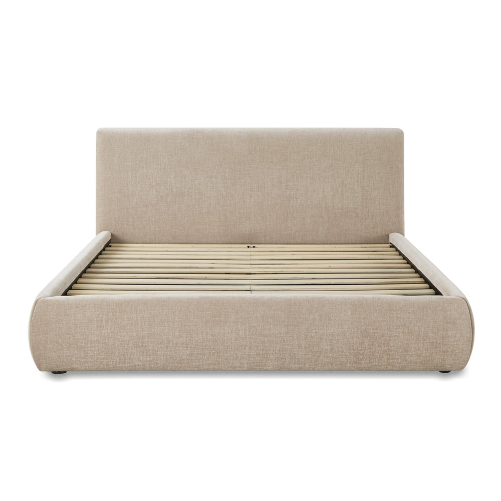 Isla Taupe Textured Performance Velvet Bed - Queen
