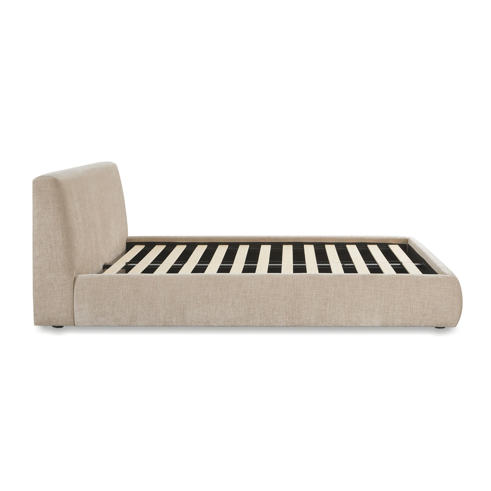 Isla Taupe Textured Performance Velvet Bed - Queen