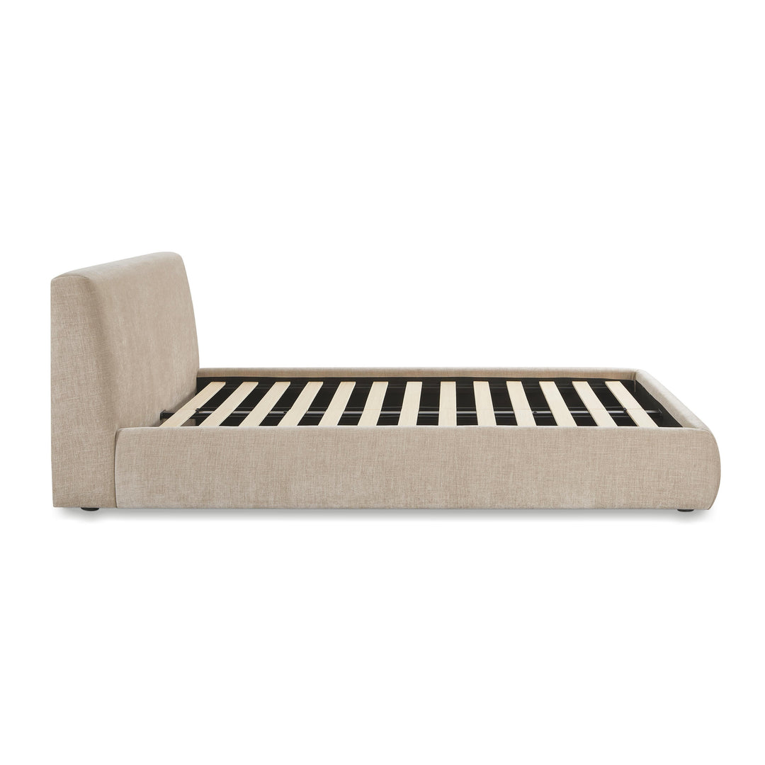 Isla Taupe Textured Performance Velvet Bed - Queen