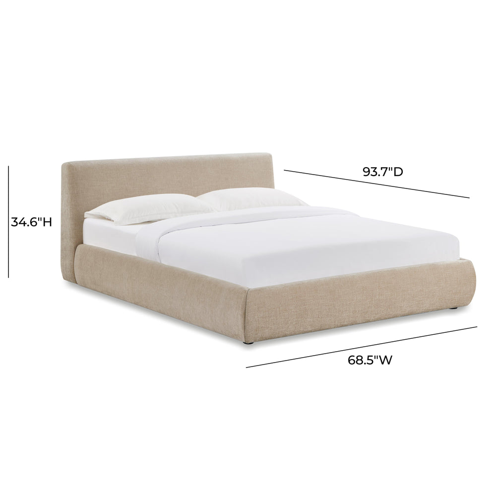 Isla Taupe Textured Performance Velvet Bed - Queen