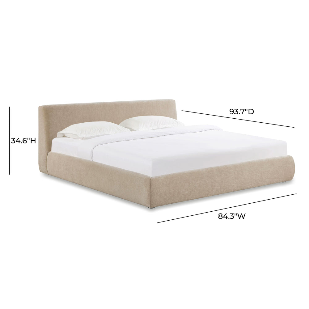 Isla Taupe Textured Performance Velvet Bed - King