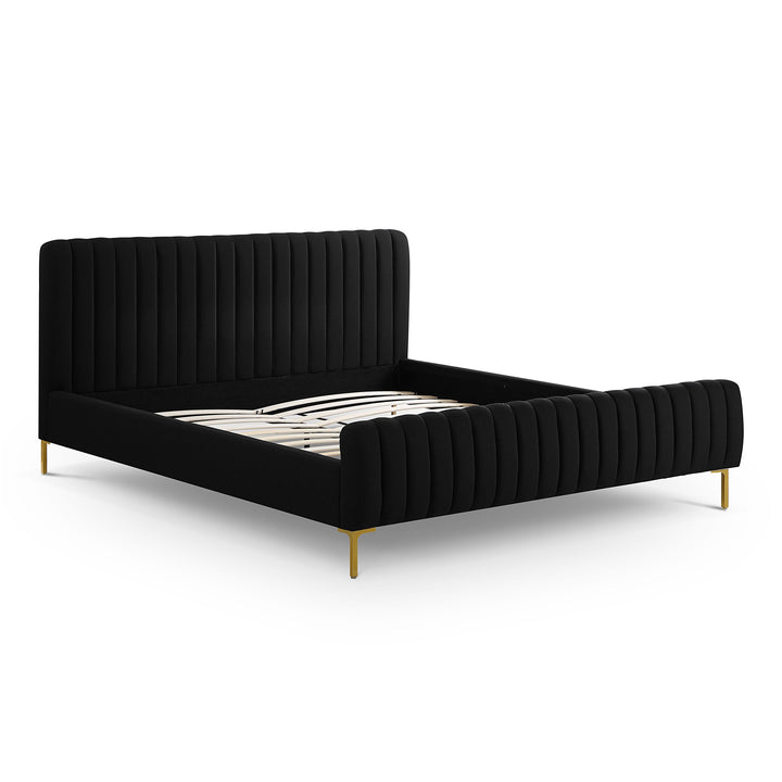 Angela Black Upcycled Performance Linen Bed - King