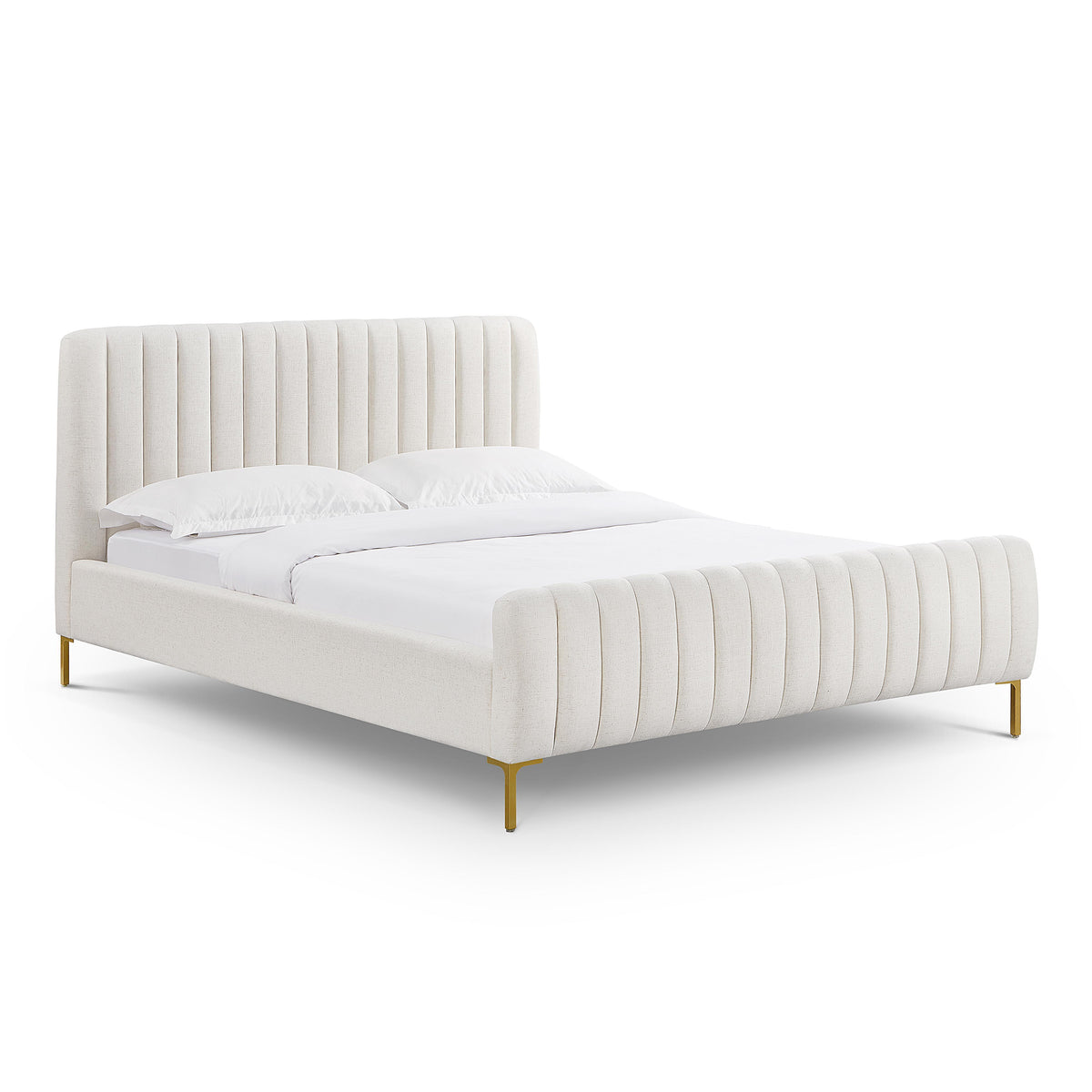 Angela Natural Upcycled Performance Linen Bed - Queen
