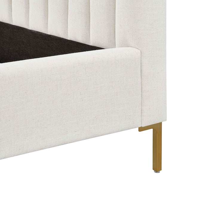 Angela Natural Upcycled Performance Linen Bed - Queen