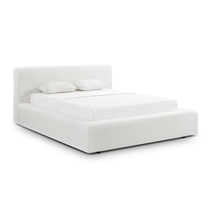 Meena Cream Upcycled Performance Linen Storage Bed - Queen