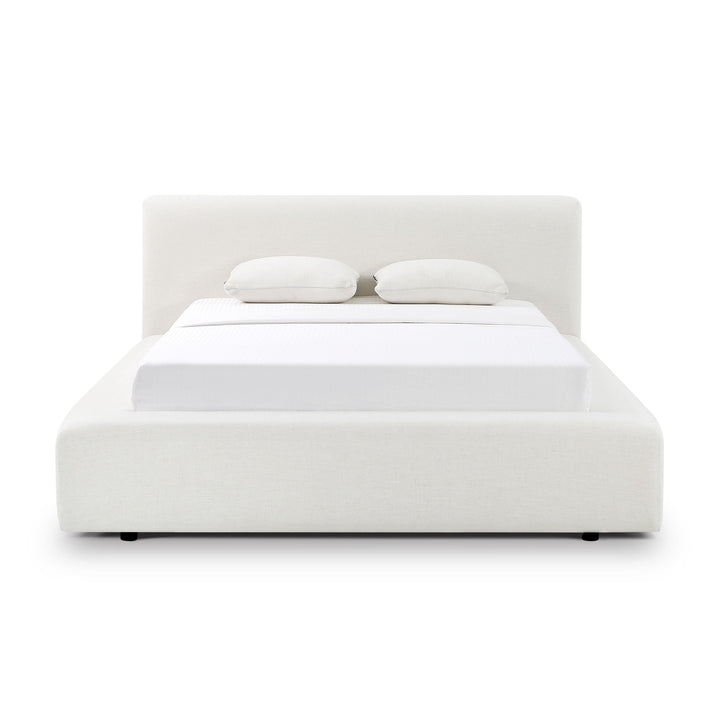 Meena Cream Upcycled Performance Linen Storage Bed - Queen