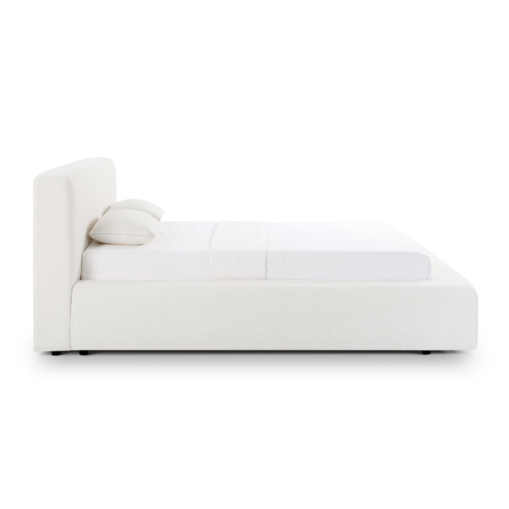 Meena Cream Upcycled Performance Linen Storage Bed - Queen