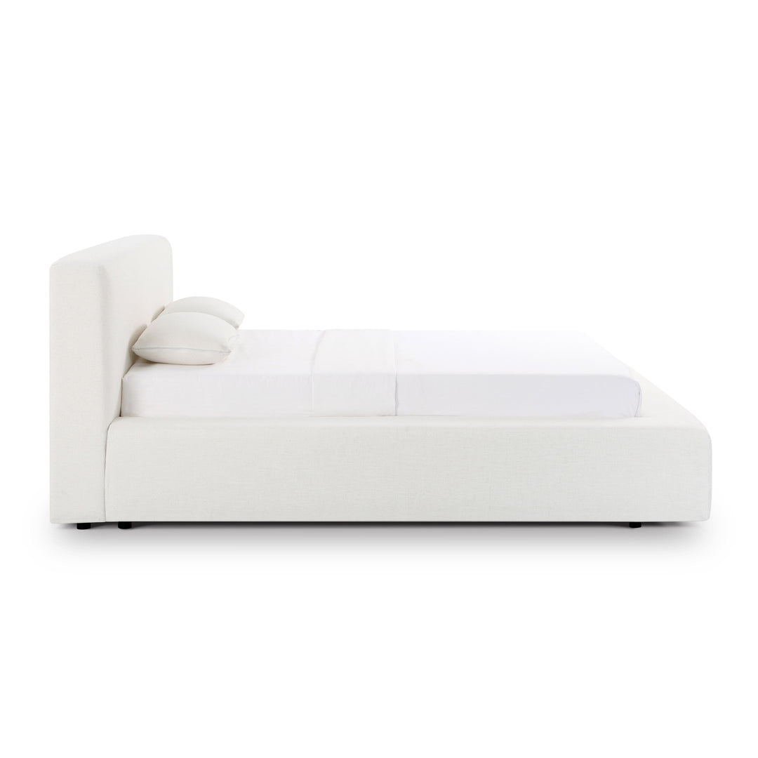 Meena Cream Upcycled Performance Linen Storage Bed - Queen