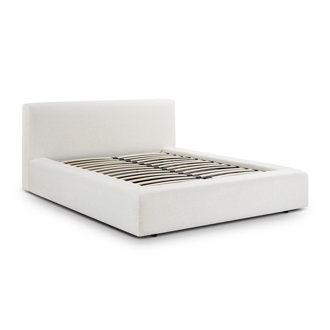 Meena Cream Upcycled Performance Linen Storage Bed - Queen