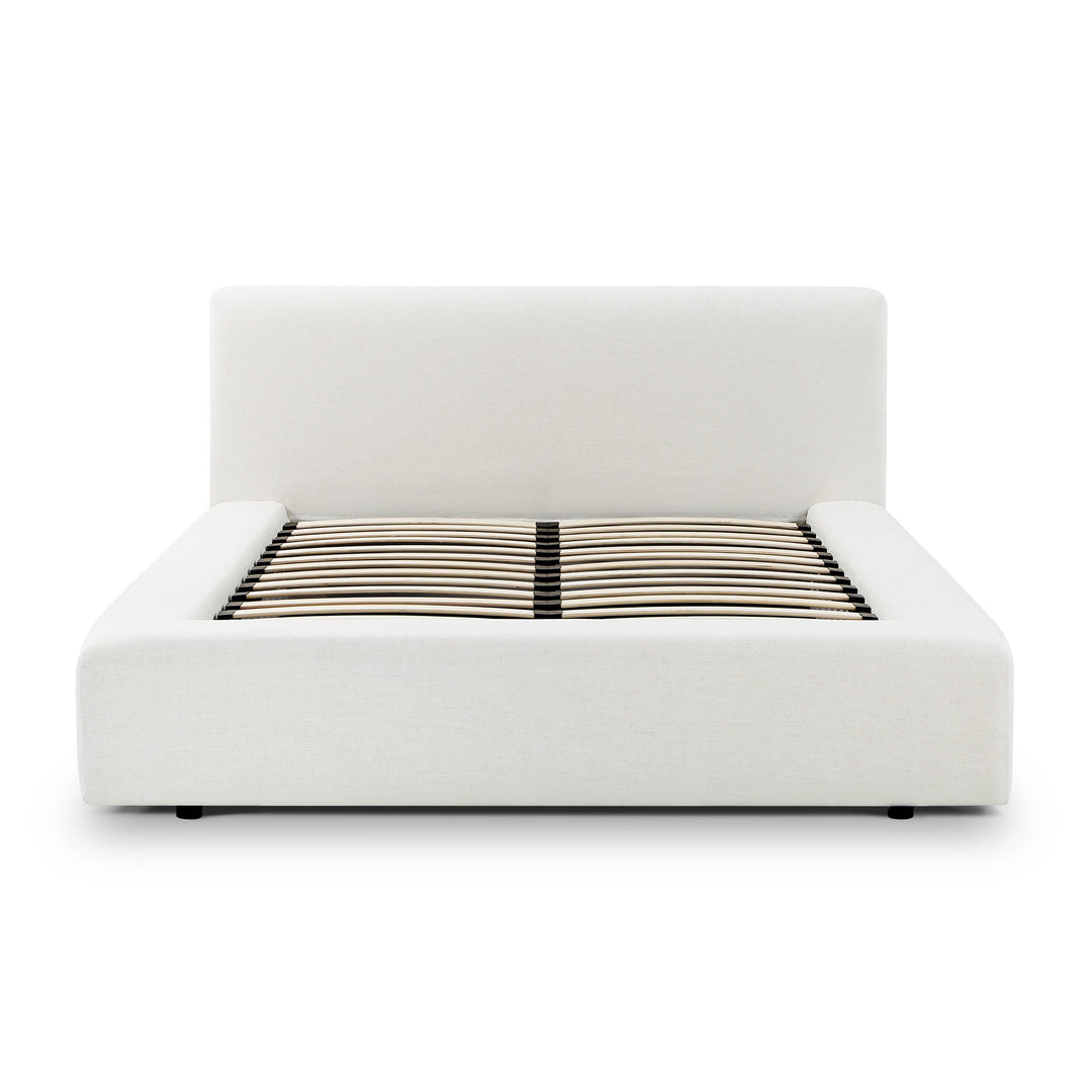 Meena Cream Upcycled Performance Linen Storage Bed - Queen