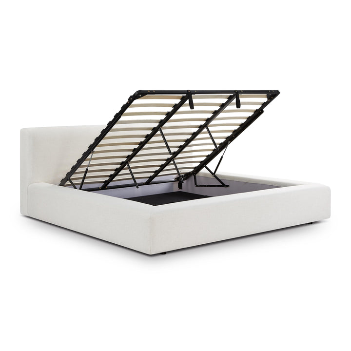 Meena Cream Upcycled Performance Linen Storage Bed - King