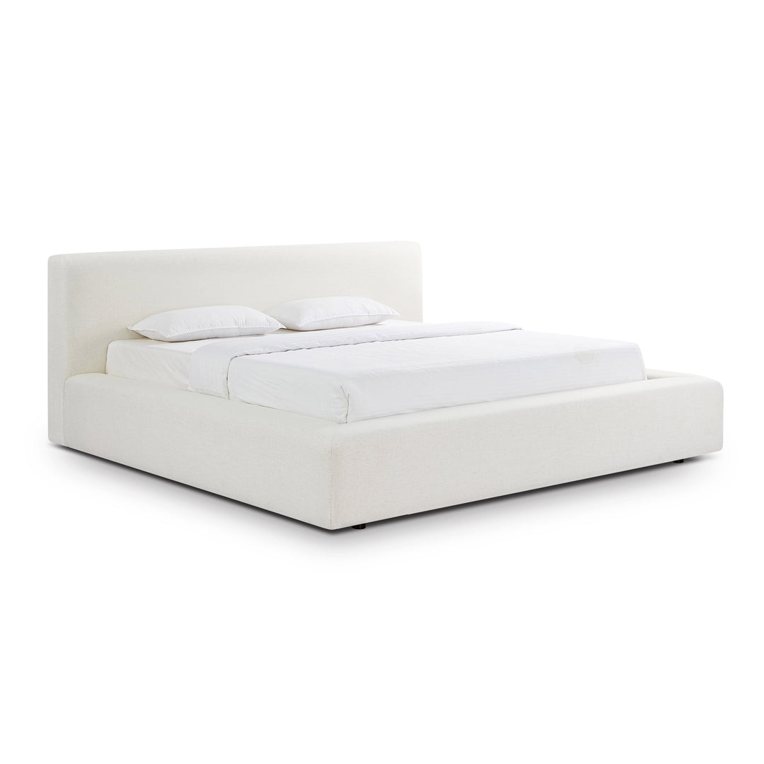 Meena Cream Upcycled Performance Linen Storage Bed - King