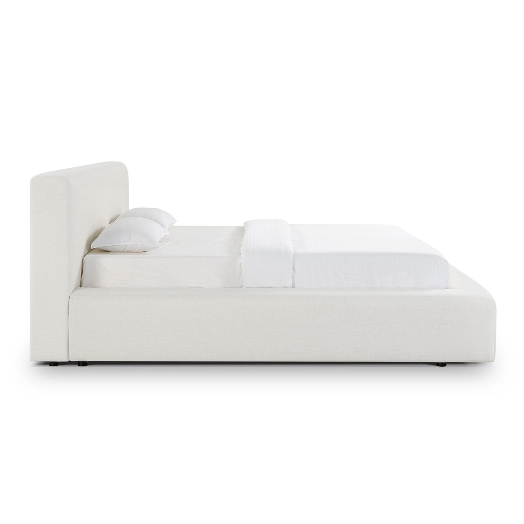 Meena Cream Upcycled Performance Linen Storage Bed - King