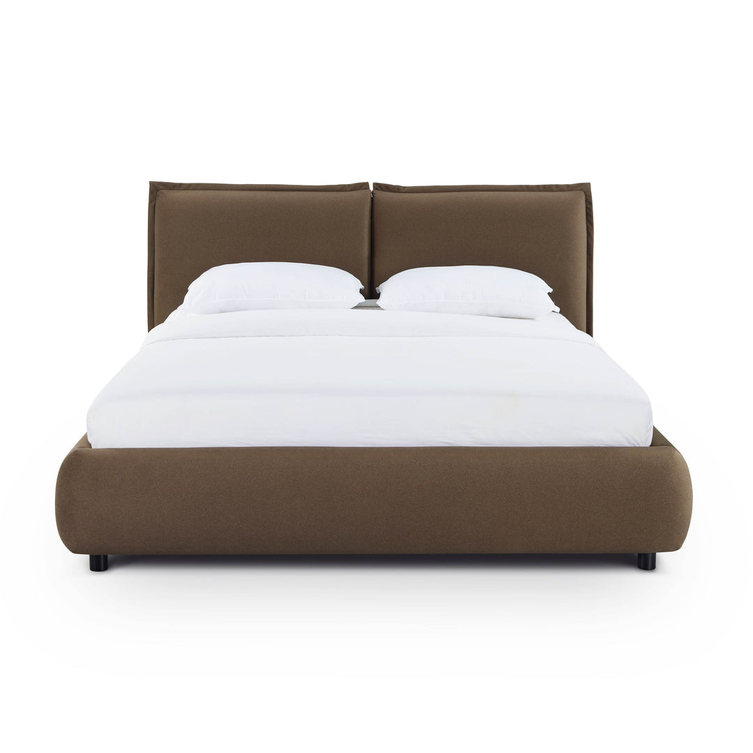 Mel Brown Performance Faux Mohair Velvet Bed - Queen