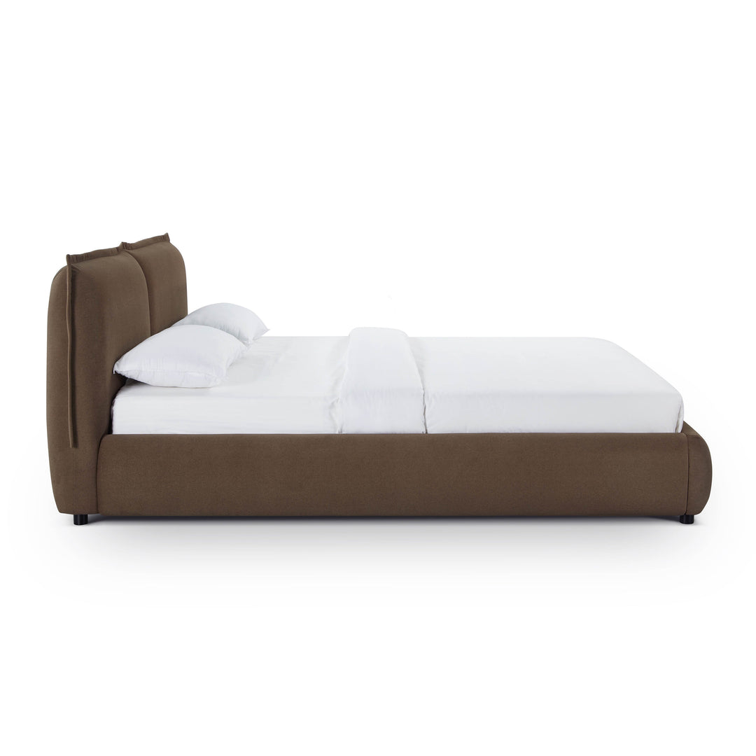 Mel Brown Performance Faux Mohair Velvet Bed - Queen