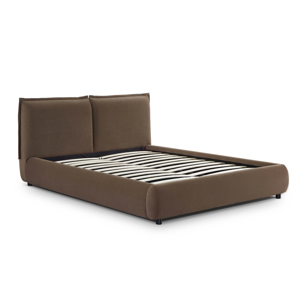 Mel Brown Performance Faux Mohair Velvet Bed - Queen
