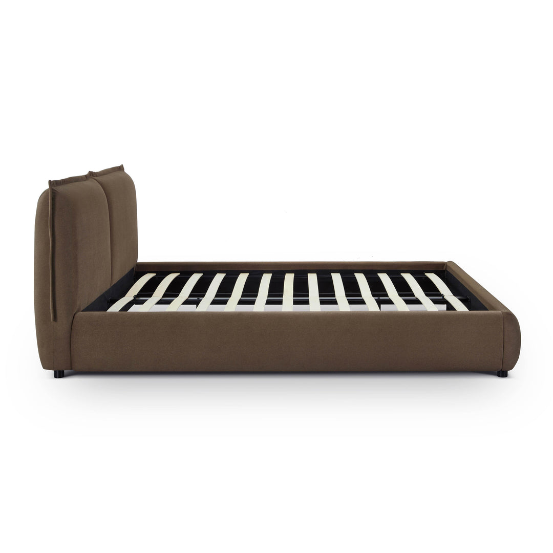 Mel Brown Performance Faux Mohair Velvet Bed - Queen