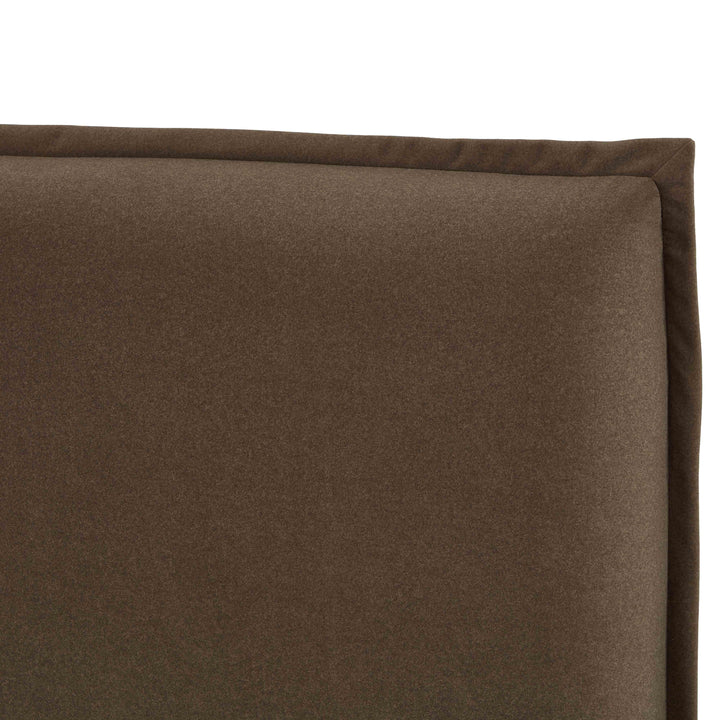 Mel Brown Performance Faux Mohair Velvet Bed - Queen