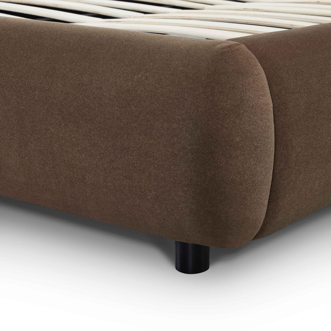 Mel Brown Performance Faux Mohair Velvet Bed - Queen