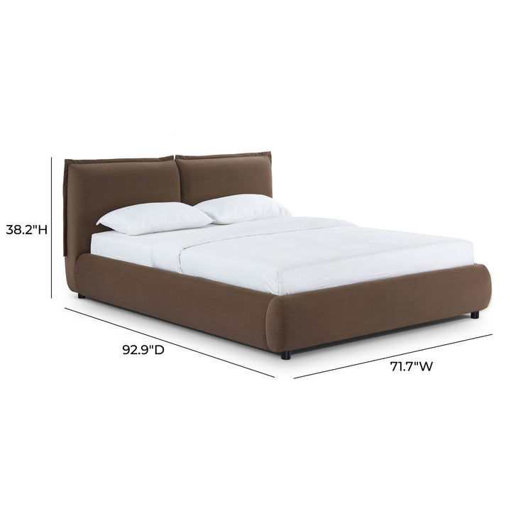 Mel Brown Performance Faux Mohair Velvet Bed - Queen