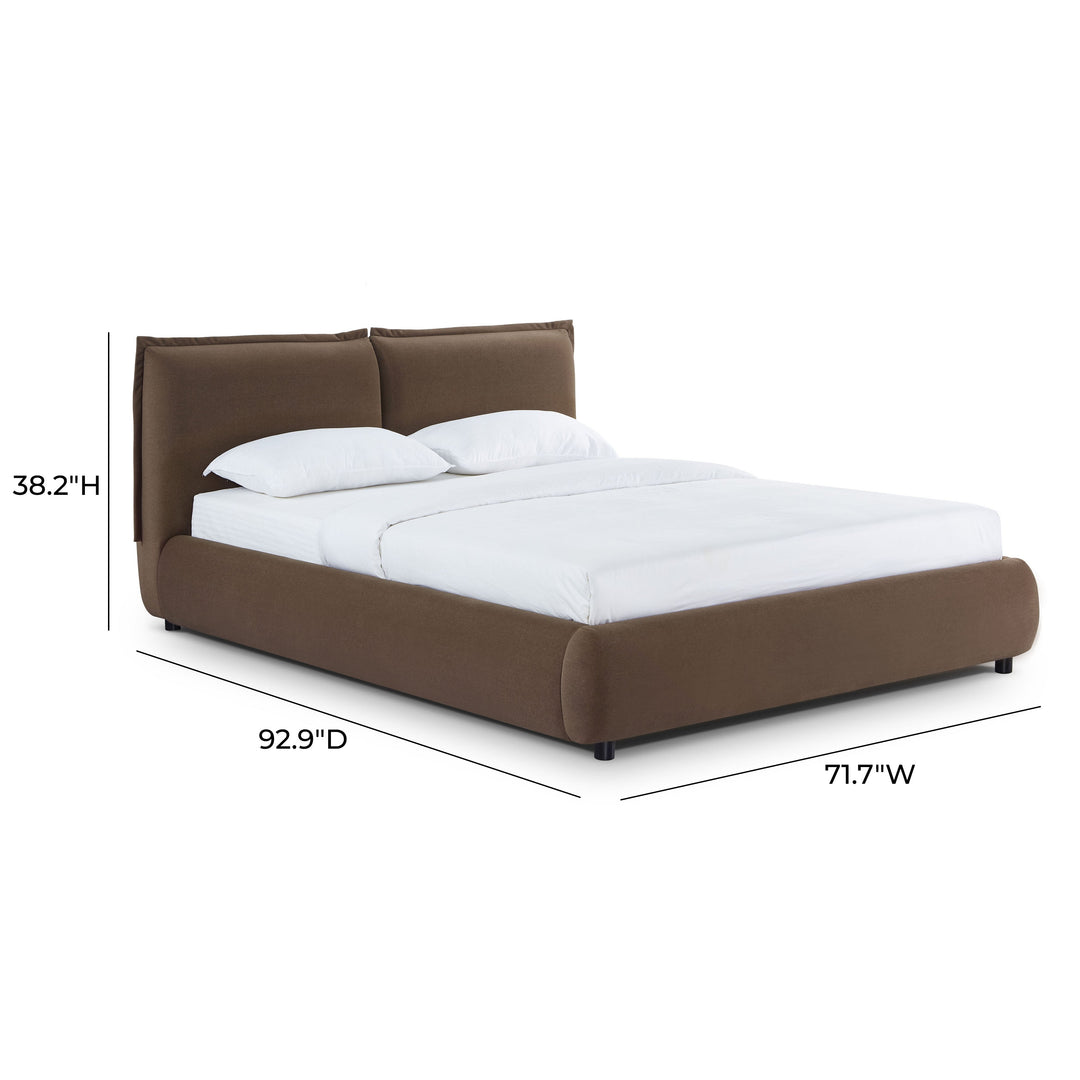 Mel Brown Performance Faux Mohair Velvet Bed - Queen