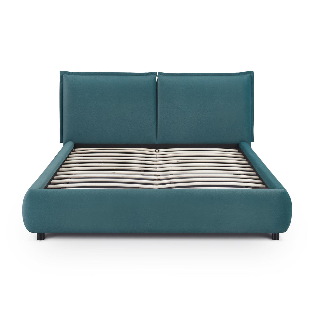 Mel Teal Performance Faux Mohair Velvet Bed - Queen