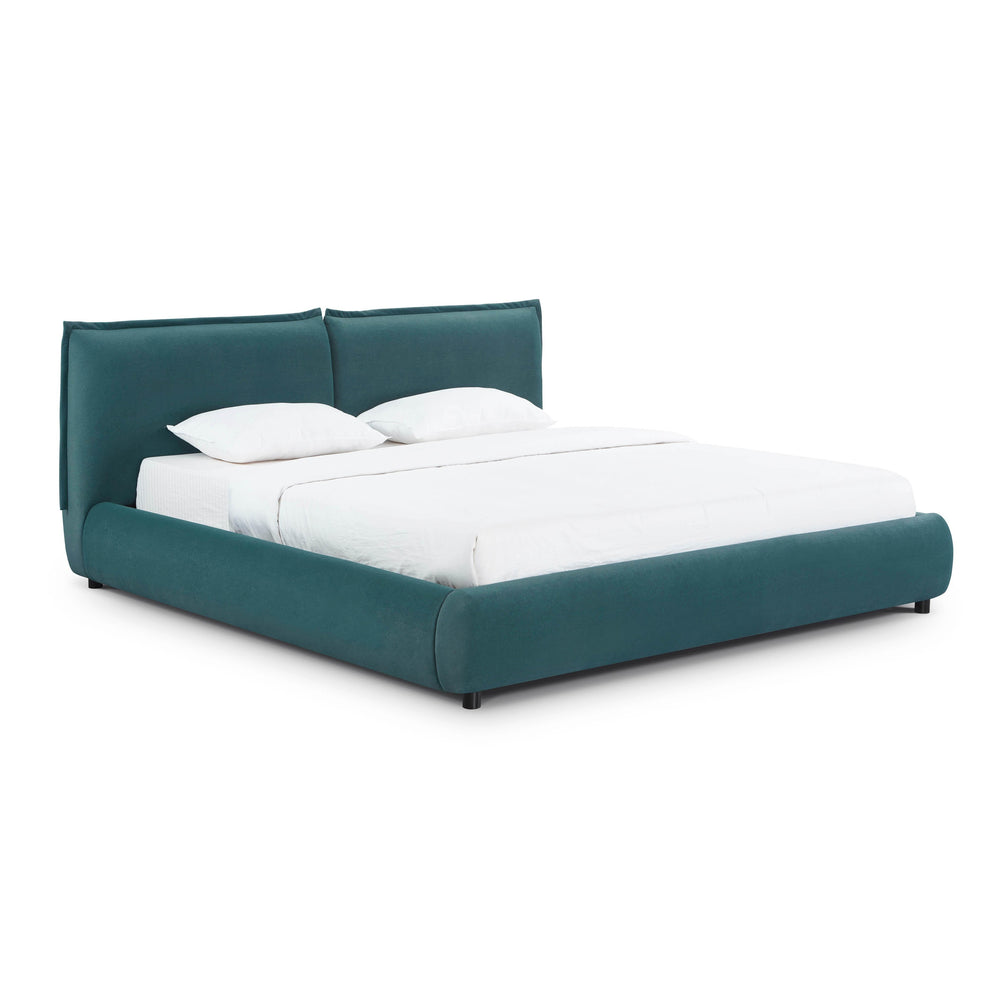 Mel Teal Performance Faux Mohair Velvet Bed - King