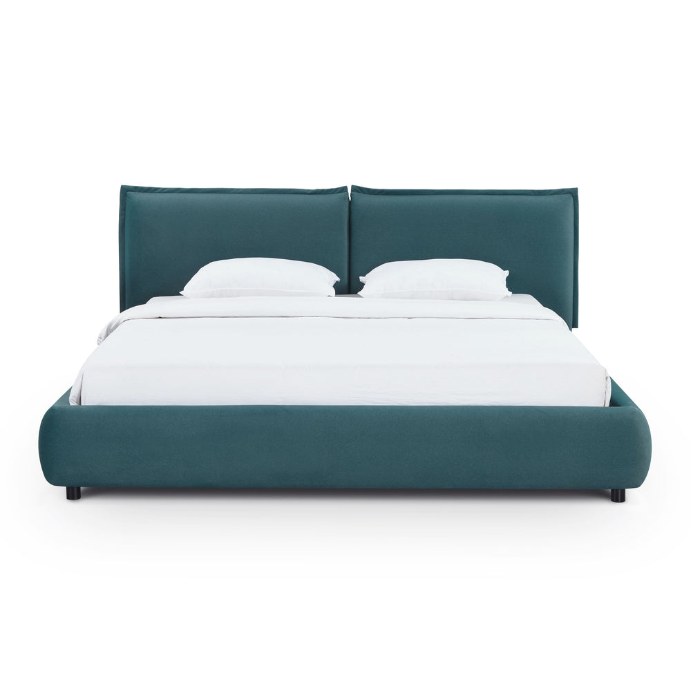 Mel Teal Performance Faux Mohair Velvet Bed - King