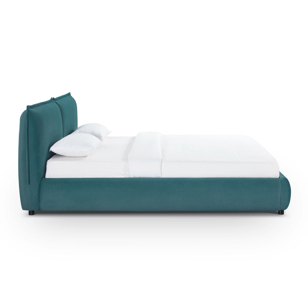 Mel Teal Performance Faux Mohair Velvet Bed - King