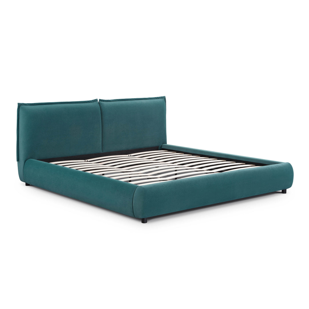 Mel Teal Performance Faux Mohair Velvet Bed - King
